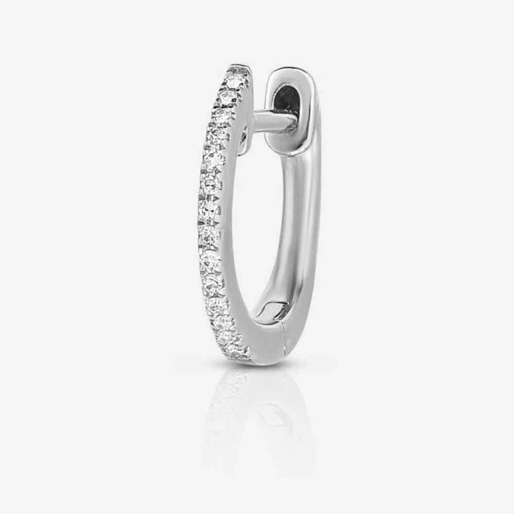 RING CONCIERGE Single Diamond Huggie - white gold